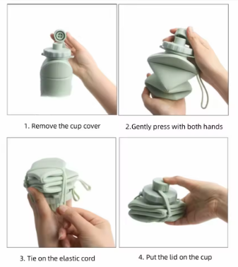 Collapsible leak-proof lid Water Bottle for Running & Training – Compact & Reusable