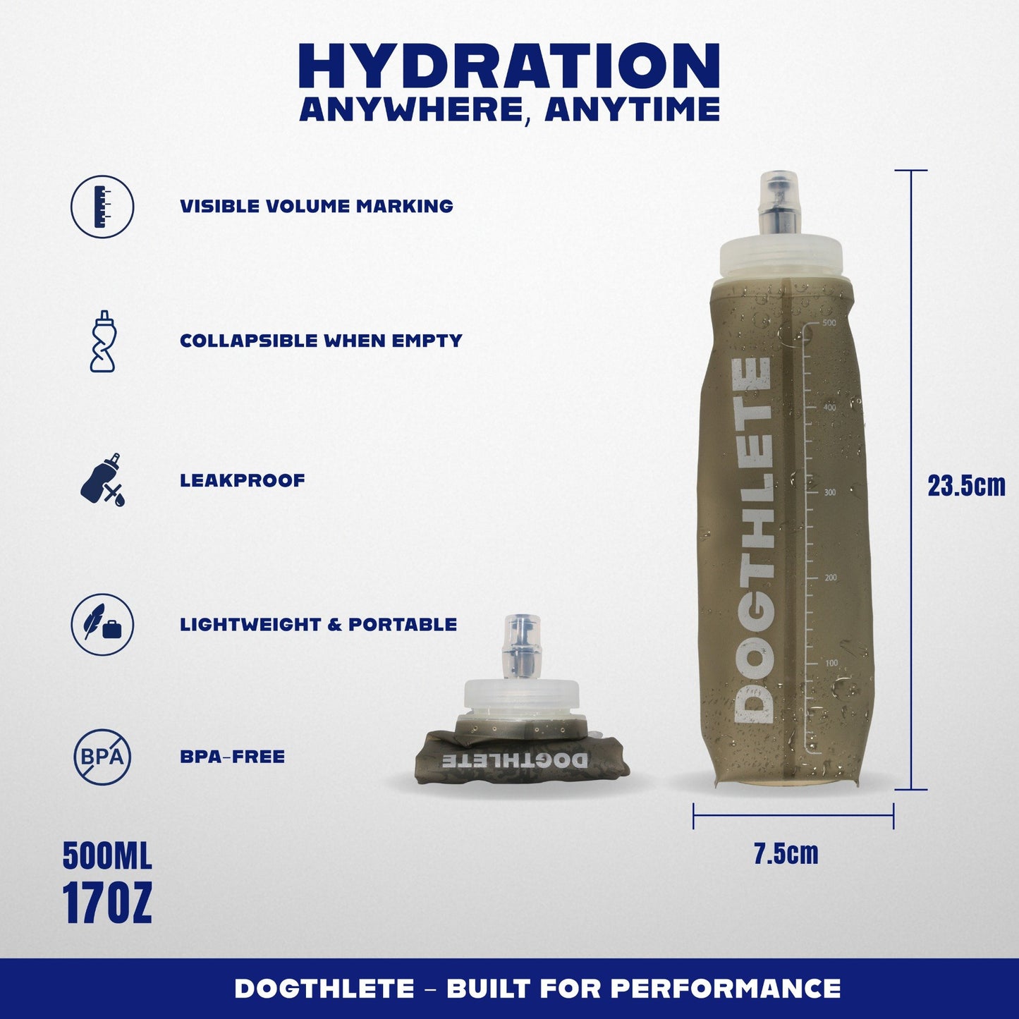 DOGTHLETE Soft Flask for Running & Training – Compact & Reusable